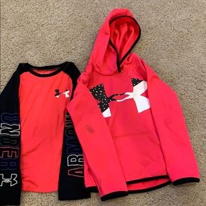 Under Armour Girls 6 Hoodie and Shirt